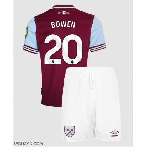 Dječji Nogometni Dres West Ham United Jarrod Bowen #20 Domaci 2024-25 Kratak Rukav (+ Kratke hlače)